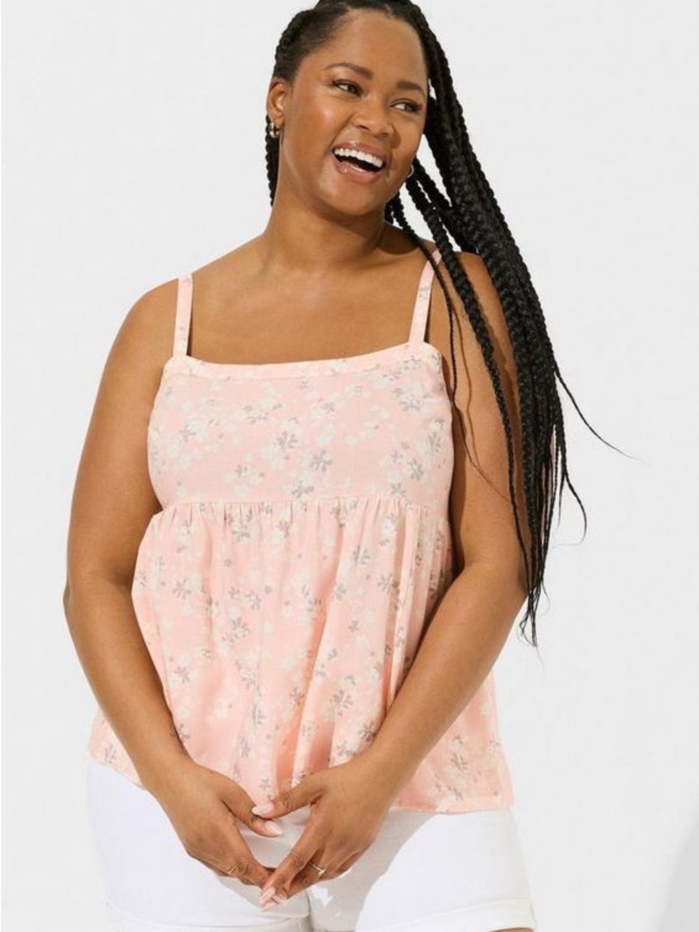 torrid Pink Floral Square-Neck Camisole